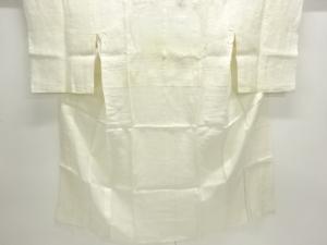 アンティーク　本麻透かし織　流水に花模様長襦袢